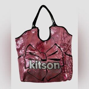 KITSON Pink Sequin Large Tote Bag